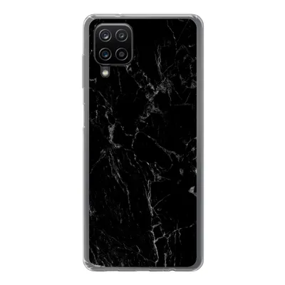 Produktbild von MuchoWow® Handyhülle Schutzhülle Hülle für Samsung Galaxy A12 Marmor - Schwarz - Naturstein Silikon Softcase Handy Hülle - Bild