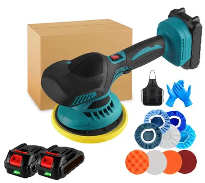 Obrázek produktu pro Akumulátorová leštička – rotační leštička pro automobily – 150 mm – 2500–7000 otáček za minutu – 6 rychlostí – pro akumulátory 18/21 V