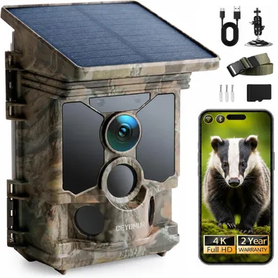 Produktbild von CEYOMUR Solar Wildkamera mit Handyübertragung App, 4K 68MP Wildkamera WLAN – Tarnfarbe