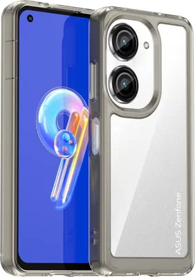 Produktbild von Asus Zenfone 9 Hülle, Klar Rückseite Stoßfeste TPU Silikon Bumper Schutzhülle für Asus Zenfone 9 Grau
