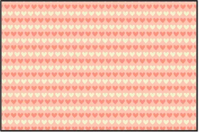 Produktbild von Wallario Wandbild Muster Herzen in beige und rot, Größe: 61 x 91,50 cm, Poster mit schwarzem Aluminiumrahmen
