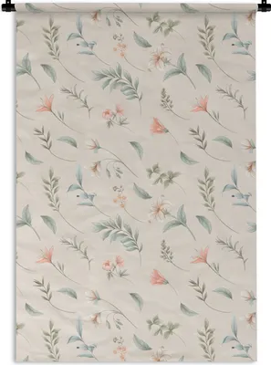 Produktbild von MuchoWow® Wandteppich Wandbehang Blumen - Pastell - Pflanzen 120x180 cm Tapisserie Dekoration Wandtuch - Schlafzimmer - Dekorationen für das Haus