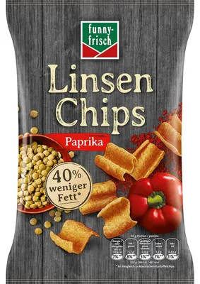 Verpackungsbild funny frisch Linsen Chips Paprika Style mit pflanzlichem Protein 90g