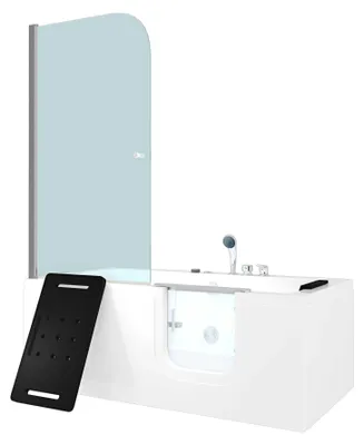 Produktbild von Seniorendusche Kombi Duschkabine Whirlpool Seniorenwanne mit Tür S15D-WP-EH-R-EC 85x160x215 cm MIT 2K Scheiben Versiegelung