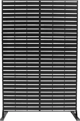 Immagine prodotto di Pannello per la privacy in acciaio verniciato e zincato per uso interno ed esterno - robusto divisorio modulare dal design moderno e permeabile all'aria, ideale per giardini, terrazze, balconi e spazi commerciali - Nero/Lines
