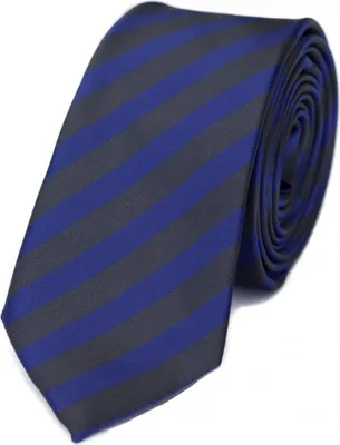 Produktbild von Fabio Farini - 1 Stück gestreifte Herren Krawatte - Tie mit Streifen in 6cm oder 8cm Breite Schmal (6cm), Schwarz/Navyblau