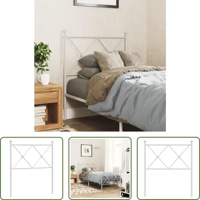 Image de The Living Store Tête de lit en métal blanc 80 cm