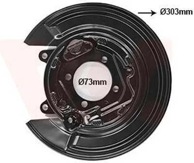 Produktbild von VAN WEZEL Spritzblech Bremsscheibe für TOYOTA COROLLA (ZZE12, NDE12, ZDE12) Hinten Links 5393375 Ankerblech