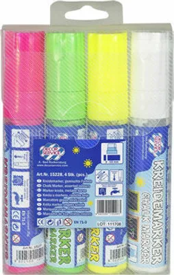 Produktbild von 24x Kreidemarker 4 Farben gemischt Schreibbreite 3-15mm