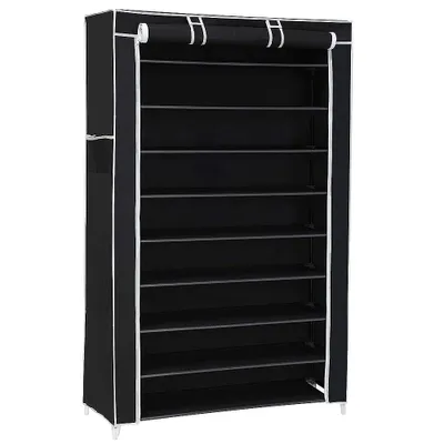 Image de WYCTIN DIY Armoire pliante en tissu Étagère à chaussures Range-chaussures Vestiaire à chaussures, jusqu'à 30 paires de chaussures + housse