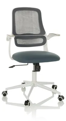 Produktbild von hjh OFFICE Home Office Bürostuhl MIKO W ECO Schreibtischstuhl mit abklappbaren Armlehnen Stoff / Netzstoff Drehstuhl