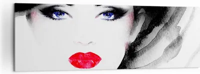 Produktbild von Bild auf Leinwand - Leinwandbild - Frau Gesicht - 160x50cm - Wand Bild - Wanddeko - Wandbilder - Leinwanddruck - Bilder - Kunstdruck - Wanddekoration - Leinwand bilder - Wandkunst - AB160x50-3756