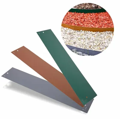 Immagine prodotto di Bordure per Aiuole in metallo 13,5 cm x 120 cm | Aiuole giardino | Cordoli per aiuole, colore: grigio