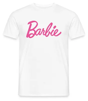 Produktbild von Spreadshirt Barbie Klassisches Logo Männer T-Shirt, L, Weiß