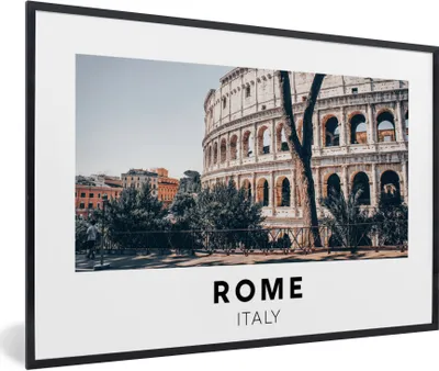 Produktbild von MuchoWow® Gerahmtes Poster Italien - Rom - Kolosseum 90x60 cm - Poster mit Schwarzem Bilderrahmen Wandposter Rahmen Foto Bilder - Fotorahmen - Foto-Plakat