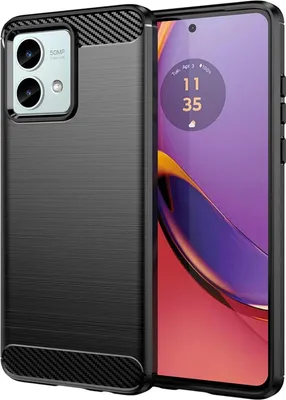 Produktbild von Conie Silikon Schutzhülle für Motorola Moto G84 5G Tasche Case Cover Bumper TPU Carbon Look Hülle in Schwarz