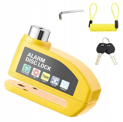 Produktbild von Motorrad Bremsscheibenschloss mit Alarm Gelb Universell