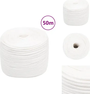 Produktbild von vidaXL Bootsseil Weiß 6 mm 50 m Polypropylen -  Seile