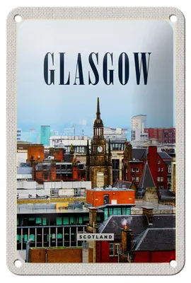 Produktbild von Blechschild Reise 12x18cm Glasgow Scotland Altstadt Dekoration