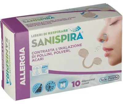 Immagine prodotto di Sanispira Allergia Dispositivo Nasale 10 Pezzi Taglia M