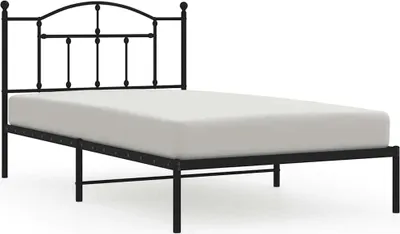 Obrázok produktu pre vidaXL Posteľný rošt s čelom kovový čierny 100x200 cm
