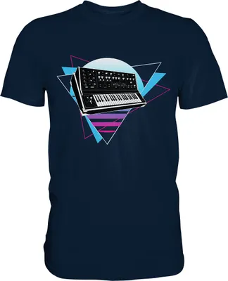 Produktbild von Modularer Synthesizer Analog Vaporwave Techno T-Shirt – Navy / M