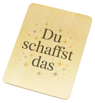 Produktbild von Du schaffst das Postkarte aus Holz