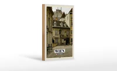 Produktbild von Holzschild Reise Wien Österreich Altstadt Architektur 12x18 cm