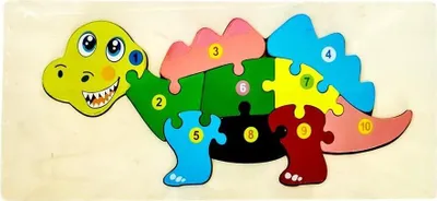 Immagine prodotto di Puzzle per bambini in legno con numeri Dinosauro