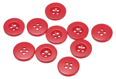 Nähknöpfe 10 Stück 18 mm rund 4-Loch rot