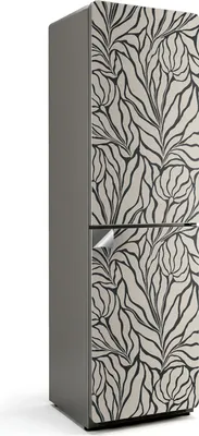 Obrázok produktu pre Avokádo a listový vzor - Nálepka na chladničku - Dekorácia na chladničku - Samolepiaca fólia na chladničku - Dekorácia do kuchyne - 60x205 cm