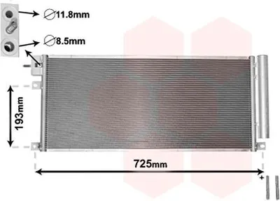 Produktbild von VAN WEZEL 37005634 Kondensator Klimaanlage Klimakondensator für OPEL Mokka / Mokka X (J13) +Trockner