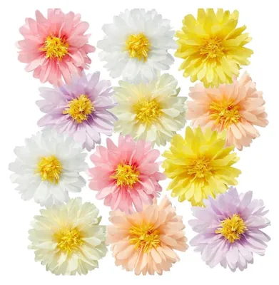 Papierblumen-Girlande, bunte Gänseblümchen, 12 Stück, Deko