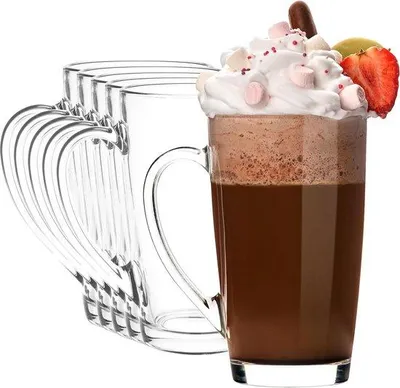 Immagine prodotto di Set di 6 bicchieri da caffè Luxe da 420 ml, realizzati in materiale di alta qualità, resistenti al calore, durevoli ed eleganti