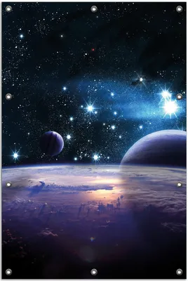 Produktbild von Wallario Outdoor-Poster für Garten oder Balkon, Motiv Planeten im Weltall, in ca. 80 x 120 cm
