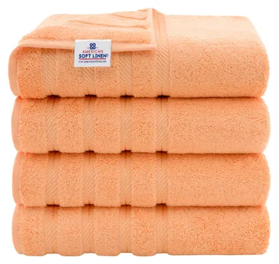 Zdjęcie produktu dla Zestaw czterech h ręczników do kąpieli American Soft Linen, wykonanych w 100% z bawełny, w stylu tureckim