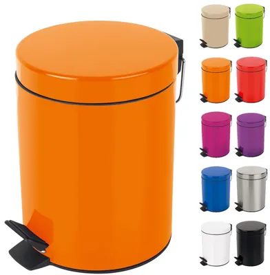 Obrázek produktu pro Koš na kosmetiku Spirella "Sydney Orange" Pedálový odpadkový koš Koš na odpadky - 3 litry - s vyjímatelným vnitřním košem