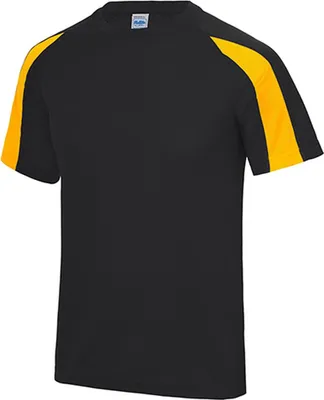 Produktbild von Just Cool JC003 | Contrast Cool Sport T-Shirt + WRAP - Farbe: Jet Black/Gold - Größe: L