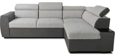 Image de Canapé d'angle convertible réversible - 4/5 places - KELIO - Tissu Anthracite/Gris - 3 tétieres - 245 x 184 x 77/87 cm