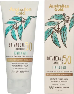 Produktbild von Medium-Tan Australian Gold Botanical Sunscreen Tinted Face SPF50