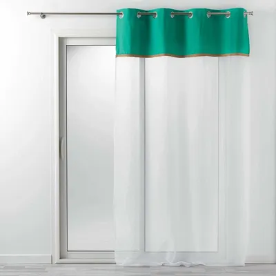 Produktbild von Gardine KELONIA, 140 x 240 cm, weiß mit grünem Element