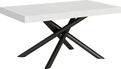 Produktbild von Ausziehbarer Tisch 90x160/420 cm, Gestell Famas, Esche weiß, Anthrazit