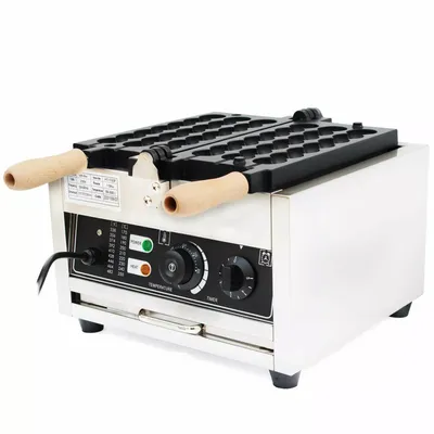 Produktbild von Bubble-Waffeleisen - Gewerbliches Waffeleisen - Edelstahl - Antihaftbeschichtung - Für Bubble & Egg Waffles - Weiß