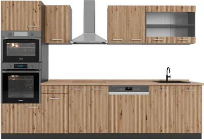 Produktbild von Küchenzeile Vicco R-Line Artisan-Eiche 300 cm mit Hochschrank, AP Eiche, Model 48944