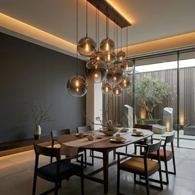 Produktbild von s.luce Orb Esszimmerlampe 12-flammig 160cm 2-reihig Esstischlampe Rund