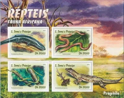 Produktbild von Briefmarken Sao Tome e Principe 2016 Mi 6716-6719 Kleinbogen (kompl. Ausgabe) postfrisch Reptilien