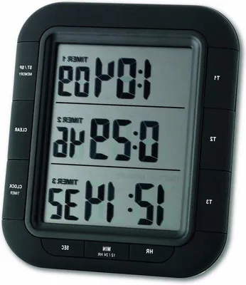 Image de Minuterie électronique XL noire à 3 fonctions