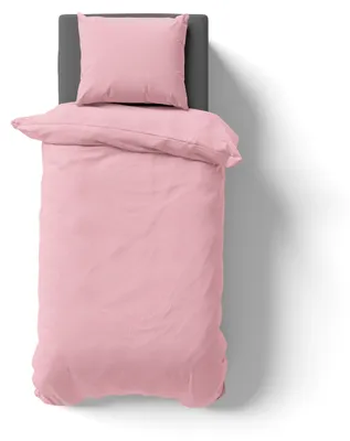 Produktbild von 2-tlg Mikrofaser UNI Bettwäsche 135x200 + 80x80 cm Kopfkissen Garnitur mit Reißverschluss rosé