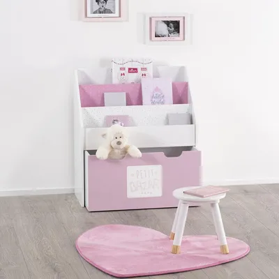 Produktbild von Bücherregal für Kinder mit Rollen - rosa - Atmosphera Bücherregal Kind