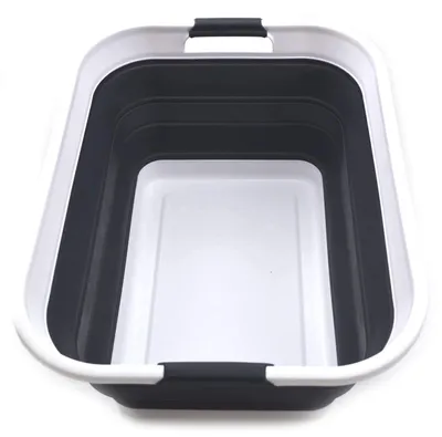Klappbarer Wäschekorb 42 L, schwarz, 57,5x44,5x26,5 cm